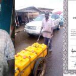 Photos of an Agricultural and Environmental resources engineer who now sells water to survive in Taraba